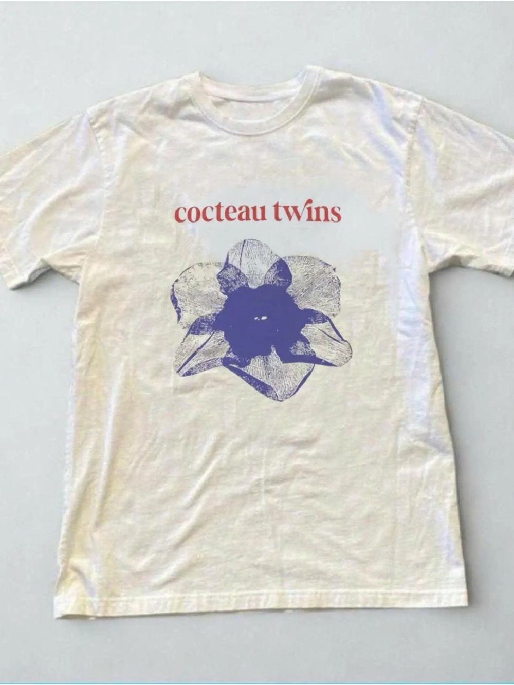 Cocteau Twins Flower Shirt, Dream Pop Band Graphic Tee — White Unisex